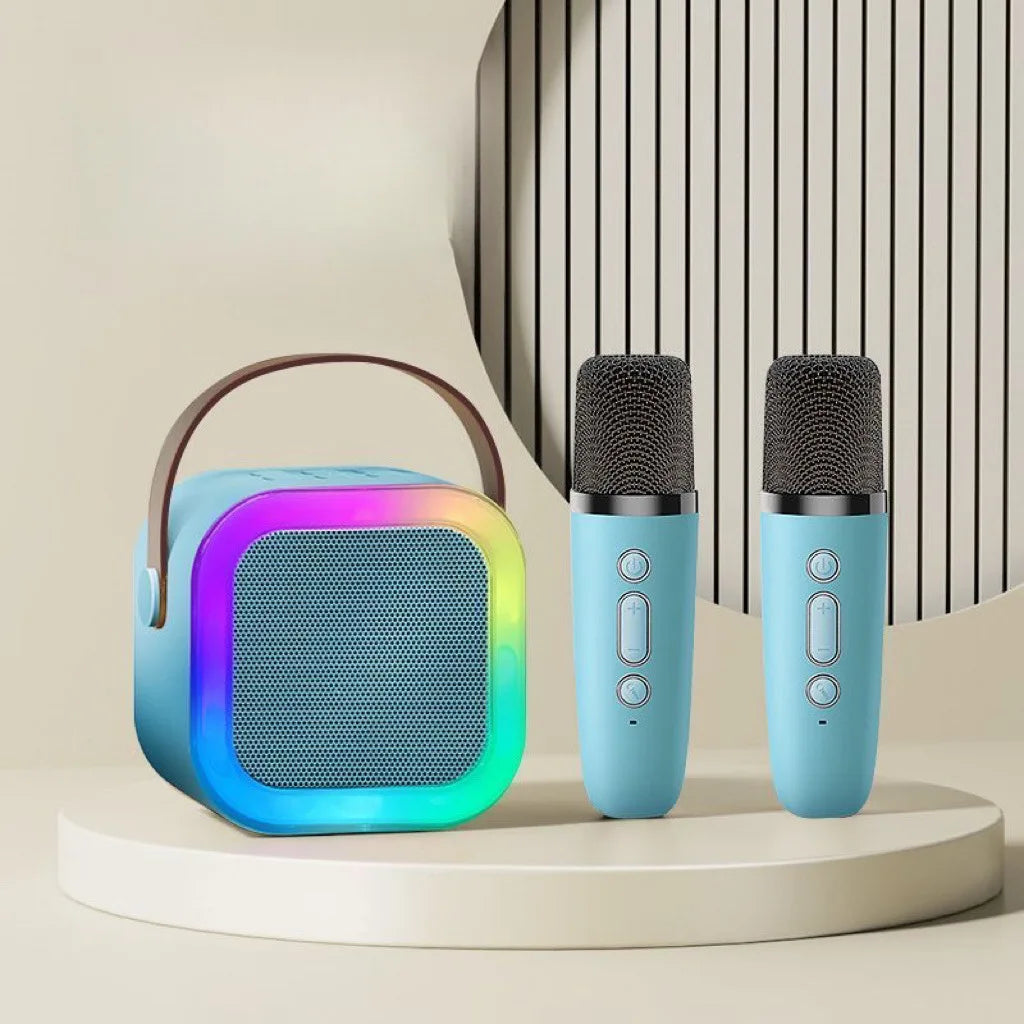 K12 Karaoke Machine Portable 5.3 PA Speaker System with 1-2 Wireless Microphones Home Family Singing Children'S Gifts