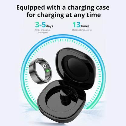 2024  R02 Smart Ring with Charging Case for Men Women, Battery Life, 39 Days, Health Monitor, 5ATM Waterproof
