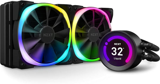 Kraken Z53 RGB 240Mm - RL-KRZ53-R1 - AIO RGB CPU Liquid Cooler - Customizable LCD Display - Improved Pump - Powered by CAM V4 - RGB Connector - AER RGB 2 120Mm Radiator Fans (2 Included)
