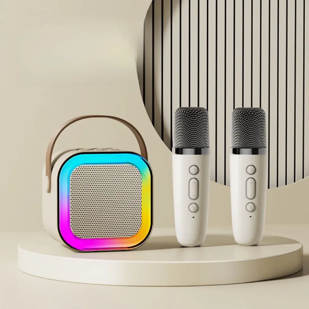 K12 Karaoke Machine Portable 5.3 PA Speaker System with 1-2 Wireless Microphones Home Family Singing Children'S Gifts