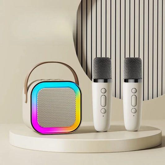 K12 Karaoke Machine Portable 5.3 PA Speaker System with 1-2 Wireless Microphones Home Family Singing Children'S Gifts
