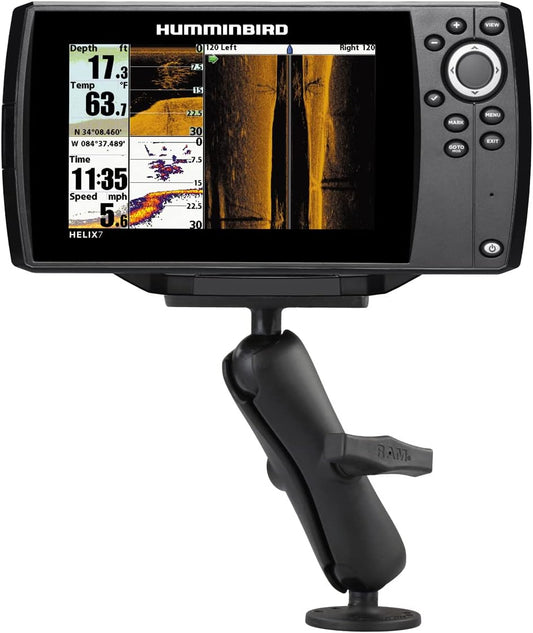 Drill-Down Double GPS Ball Mount for Humminbird Helix 7 RAM-202-24-202U with Medium Arm