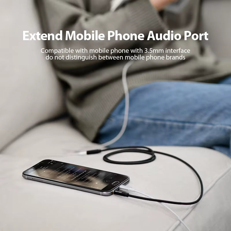 Jack 3.5 Aux Extension Cable for Car Laptop Mini PC TV Xiaomi Huawei Stereo 3.5 Mm Jack Headphone Speaker Cable Auxiliar