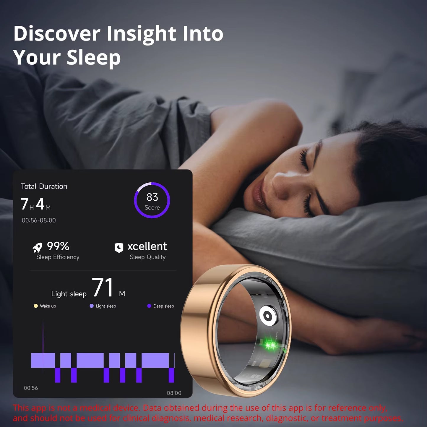 2024  R02 Smart Ring with Charging Case for Men Women, Battery Life, 39 Days, Health Monitor, 5ATM Waterproof