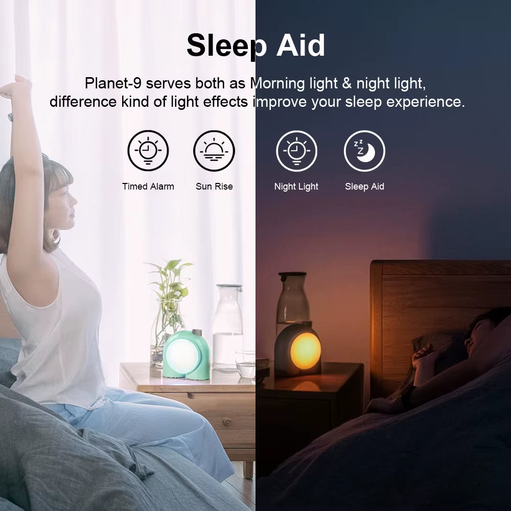 Planet-9 Decorative Mood Lamp with Programmable RGB LED Light Effects, Neon Light Atmosphere Bedside Lamp, Music Control