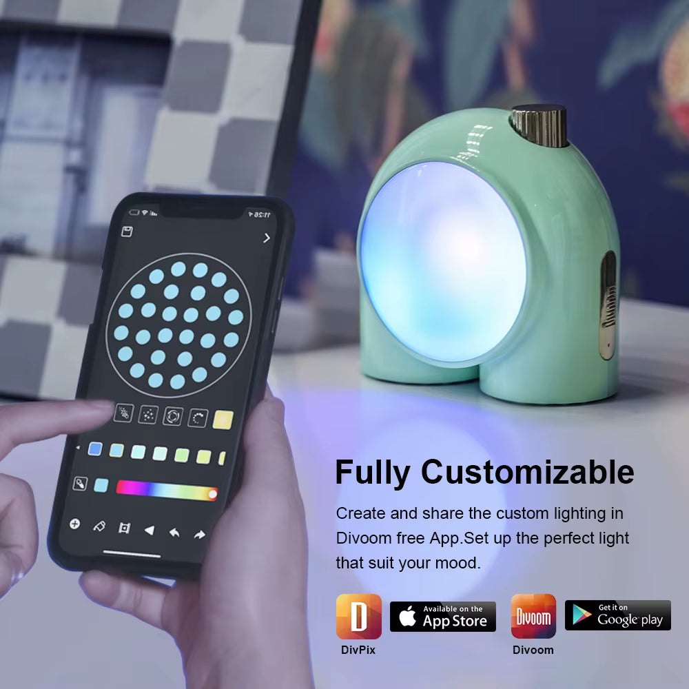 Planet-9 Decorative Mood Lamp with Programmable RGB LED Light Effects, Neon Light Atmosphere Bedside Lamp, Music Control