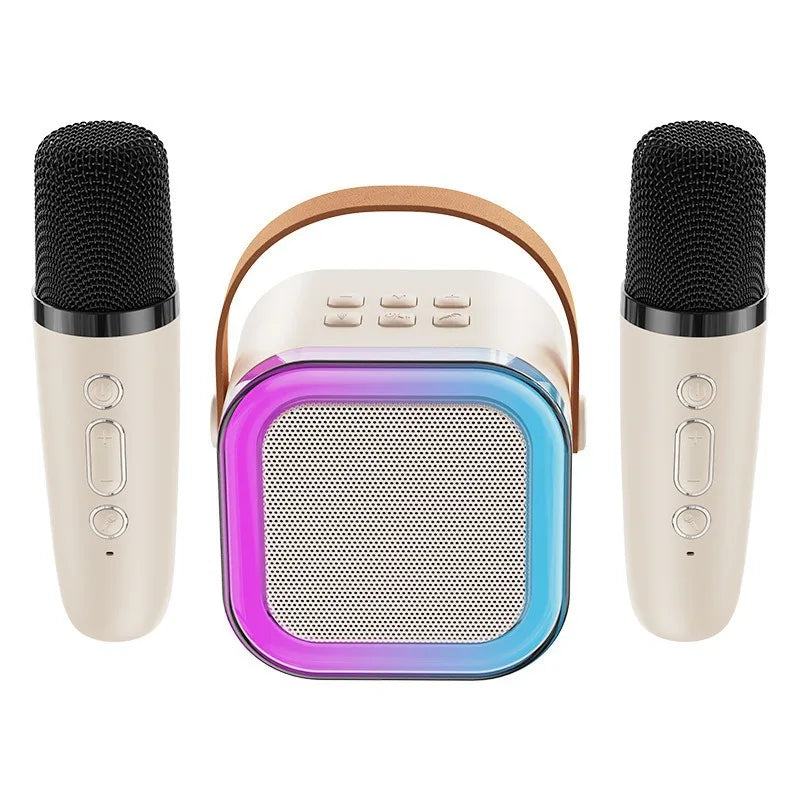K12 Karaoke Machine Portable 5.3 PA Speaker System with 1-2 Wireless Microphones Home Family Singing Children'S Gifts