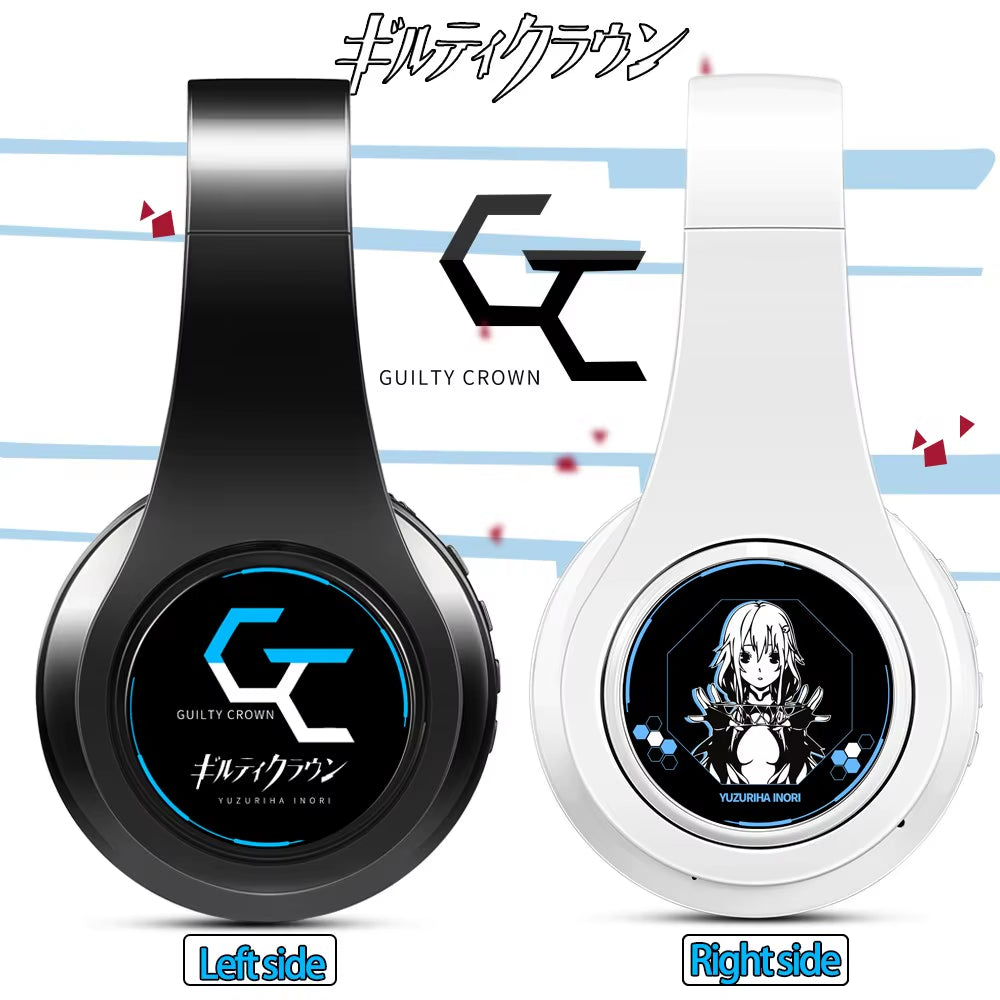 Anime Guilty Crown Yuzuriha Inori Cosplay Props Folding Wireless Headphone Bluetooth Stereo Foldable Headset Adjustable Earphone